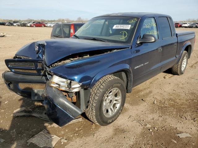 1B7HL38X62S694231 - 2002 DODGE DAKOTA QUA BLUE photo 2