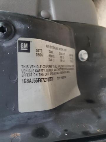 1G8AJ55F67Z100678 - 2007 SATURN ION LEVEL შავი ფოტო 10