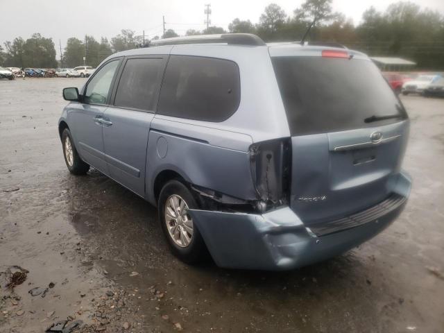 KNDMG4C73C6503844 - 2012 KIA SEDONA LX BLUE photo 3