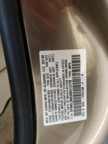 5FNRL38638B413178 - 2008 HONDA ODYSSEY EX TAN photo 10