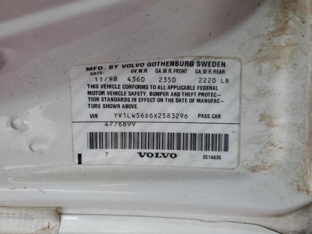 YV1LW56D6X2583296 - 1999 VOLVO V70 GLT WHITE photo 10