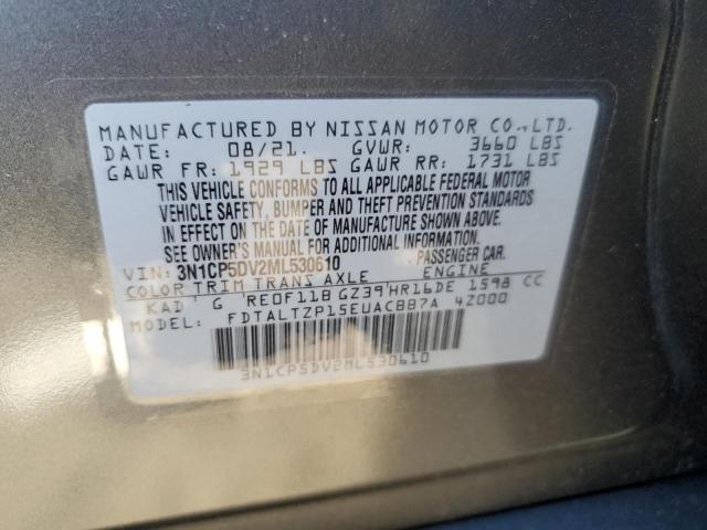 3N1CP5DV2ML530610 - 2021 NISSAN KICKS SR CHARCOAL photo 10