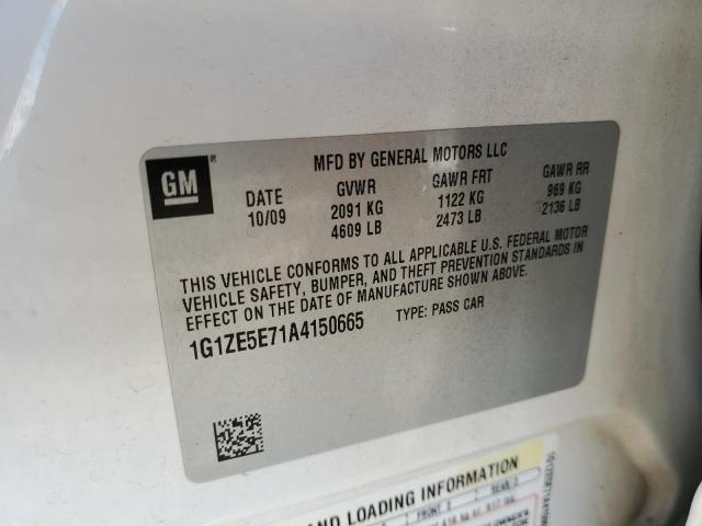 1G1ZE5E71A4150665 - 2010 CHEVROLET MALIBU LTZ თეთრი ფოტო 10