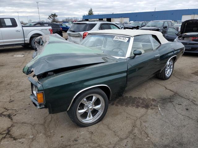 1D67F2R592637 - 1972 CHEVROLET CHEVELLE GREEN photo 1