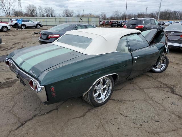 1D67F2R592637 - 1972 CHEVROLET CHEVELLE GREEN photo 3