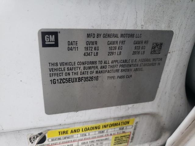 1G1ZC5EUXBF352616 - 2011 CHEVROLET MALIBU 1LT 白色 照片 10