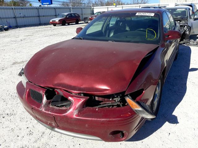 1G2WP52K4YF257628 - 2000 PONTIAC GRAND PRIX ბურგუნდია ფოტო 2