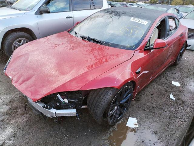 5YJSA1E52NF474508 - 2022 TESLA MODEL S Rojo foto 2