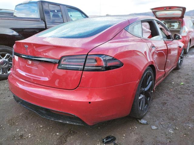 5YJSA1E52NF474508 - 2022 TESLA MODEL S Rojo foto 4