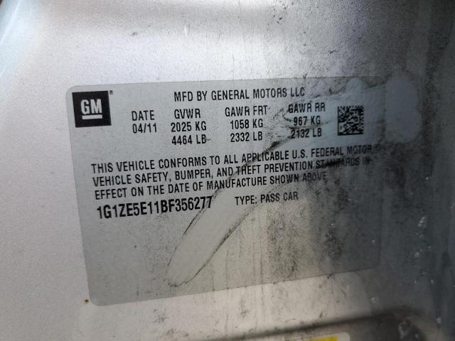 1G1ZE5E11BF356277 - 2011 CHEVROLET MALIBU LTZ ვერცხლისფერი ფოტო 10