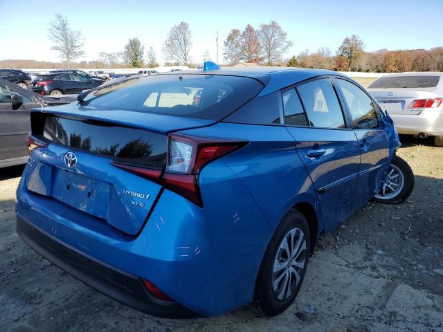 JTDL9RFU4L3****** - 2020 TOYOTA PRIUS LE BLUE photo 4