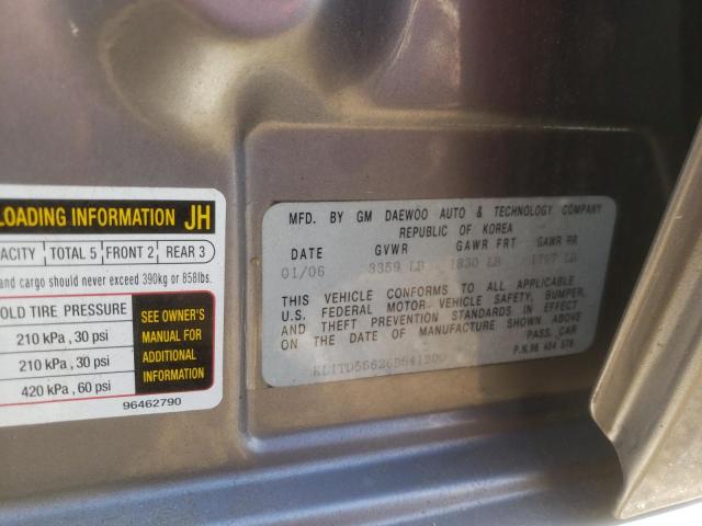 KL1TD56626B641200 - 2006 CHEVROLET AVEO BASE Boz foto 10