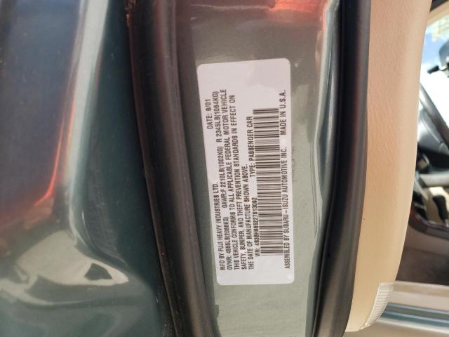 4S3BH665227613092 - 2002 SUBARU LEGACY OUT TEAL photo 10