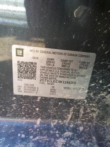 2GTV2LEC5K1184265 - 2019 GMC SIERRA LIM GRAY photo 10