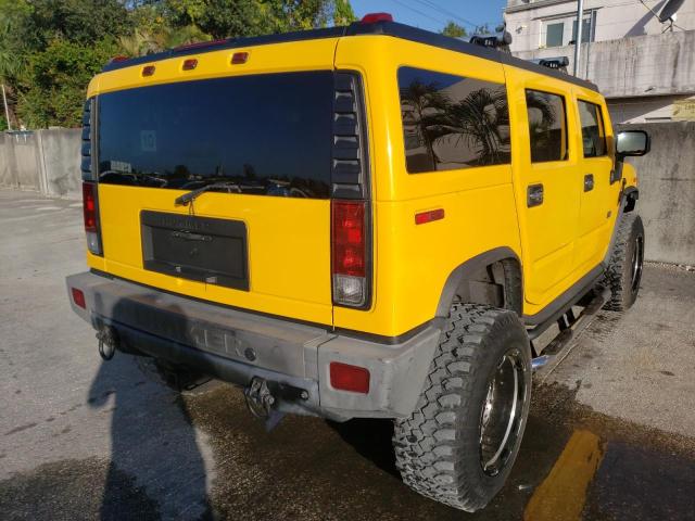 5GRGN23U66H118282 - 2006 HUMMER H2 YELLOW photo 4