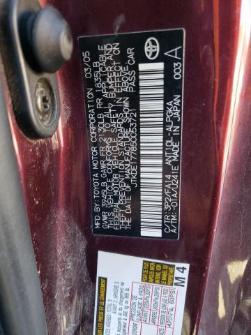 JTKDE177850053721 - 2005 TOYOTA SCION TC برغندي صورة 10