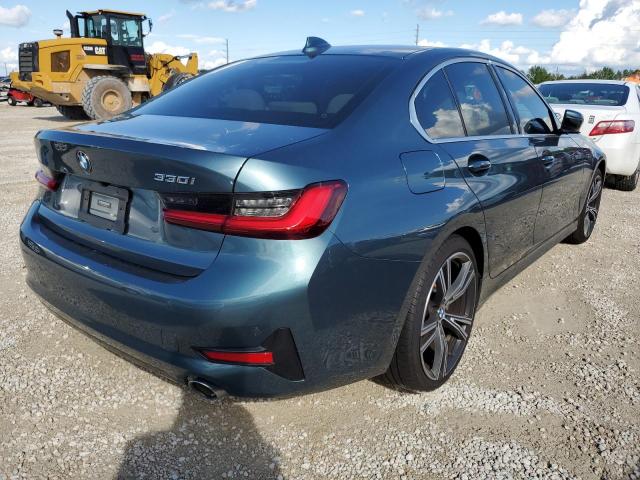 3MW5R1J05M8B99796 - 2021 BMW 330I TEAL photo 4