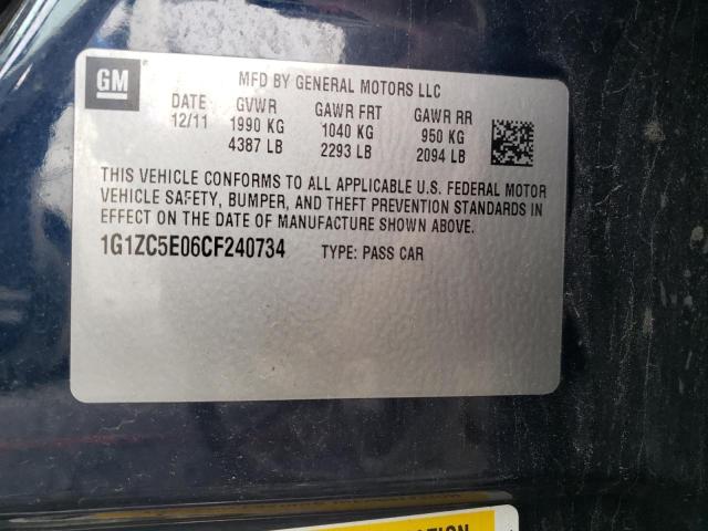 1G1ZC5E06CF240734 - 2012 CHEVROLET MALIBU 1LT 蓝色 照片 10