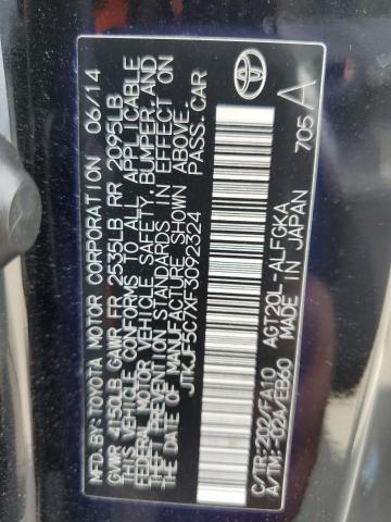 JTKJF5C7XF3092324 - 2015 TOYOTA SCION TC შავი ფოტო 10