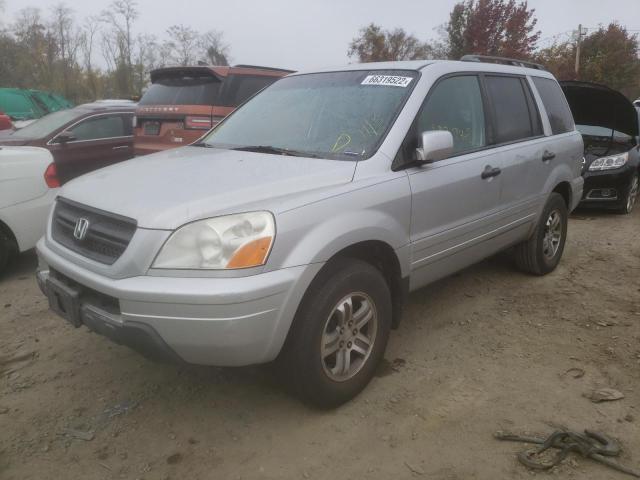 2HKYF18763H508909 - 2003 HONDA PILOT EXL SILVER photo 2