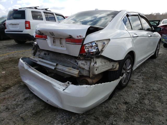 1HGCP3F86CA007820 - 2012 HONDA ACCORD EXL WHITE photo 4