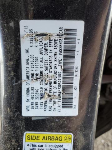 19UUA9F73DA001507 - 2013 ACURA TL ADVANCE CHARCOAL photo 10