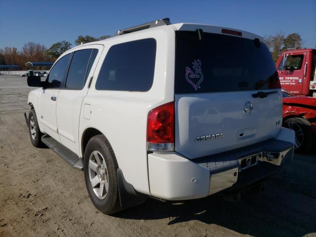 5N1AA08B15N739567 - 2005 NISSAN ARMADA WHITE photo 3