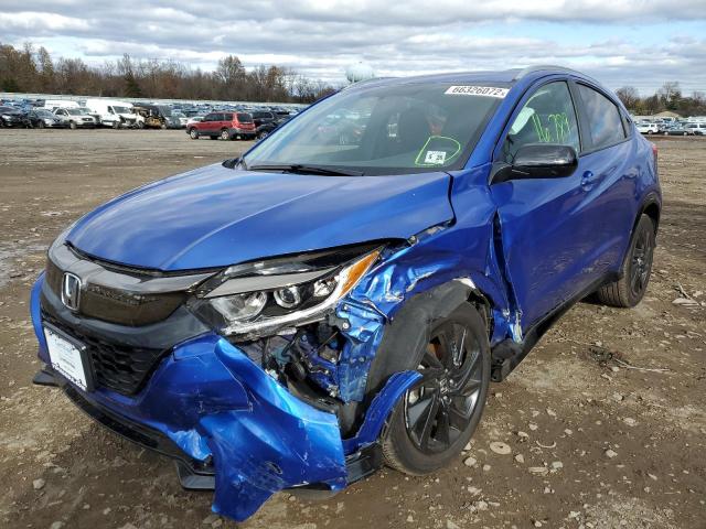 3CZRU6H17MM735552 - 2021 HONDA HR-V SPORT BLUE photo 9