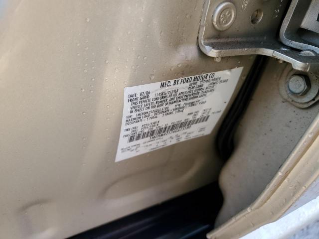 1MEHM42176G615180 - 2006 MERCURY MONTEGO PR ბეჟი ფოტო 10