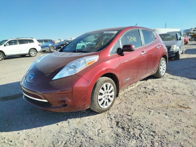 1N4BZ0CP1HC305935 - 2017 NISSAN LEAF S BURGUNDY photo 2