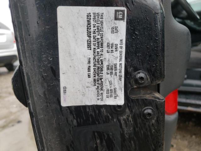 1G2WK52J33F123997 - 2003 PONTIAC GRAND PRIX შავი ფოტო 10