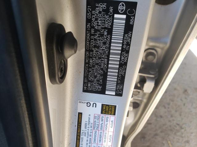 JTDKAMFP1M3189666 - 2021 TOYOTA PRIUS PRIM Silber Foto 10