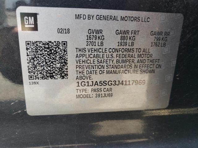 1G1JA5SG3J4117969 - 2018 CHEVROLET SONIC LS GRAY photo 10