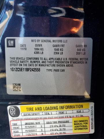 1G1ZC5E11BF242558 - 2011 CHEVROLET MALIBU 1LT 蓝色 照片 10