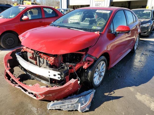 JTDHPRAE1LJ015571 - 2020 TOYOTA COROLLA LE RED photo 2