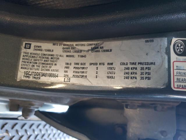 1GCJTDDE3A8100864 - 2010 CHEVROLET COLORADO L GRAY photo 10