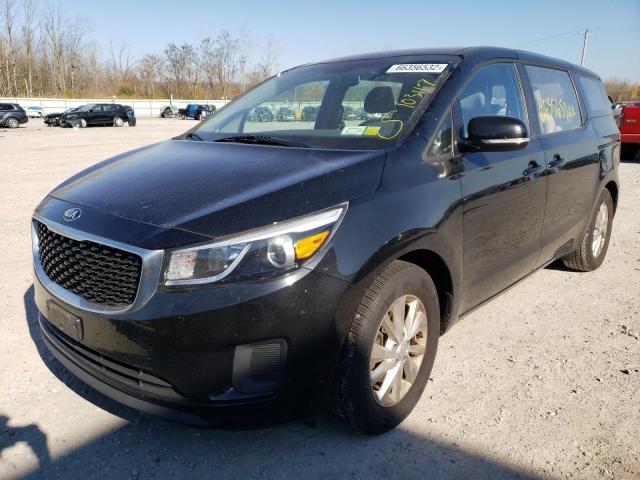 KNDMA5C14G6111609 - 2016 KIA SEDONA L BLACK photo 2