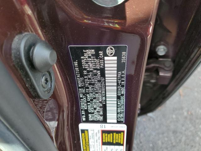 4T1BK1EB6GU204707 - 2016 TOYOTA AVALON XLE BURGUNDY photo 10