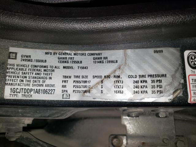 1GCJTDDP1A8106227 - 2010 CHEVROLET COLORADO L CHARCOAL photo 10