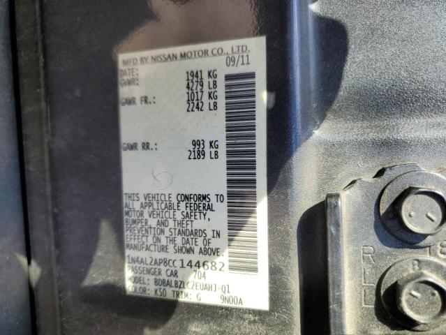 1N4AL2AP8CC144682 - 2012 NISSAN ALTIMA BAS GRAY photo 10