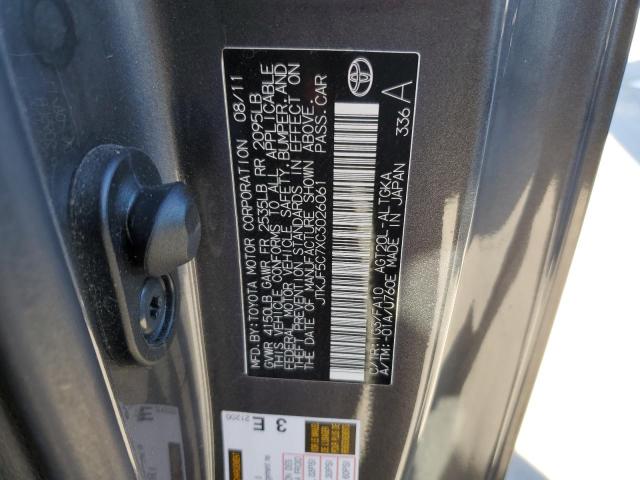 JTKJF5C7XC3026061 - 2012 TOYOTA SCION TC გრაფიტი ფოტო 12