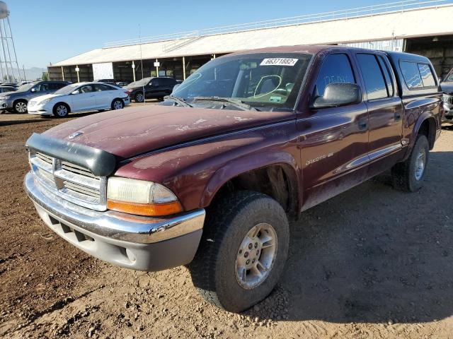 1B7HG2AZX1S280152 - 2001 DODGE DAKOTA QUA PURPLE photo 2