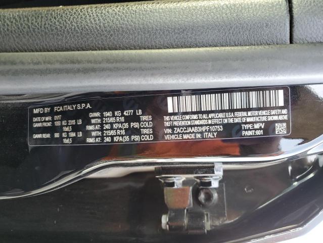 ZACCJAAB3HPF10753 - 2017 JEEP RENEGADE S Qara foto 10