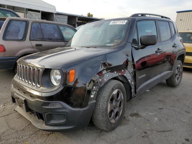 ZACCJAAB3HPF10753 - 2017 JEEP RENEGADE S BLACK photo 2