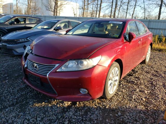 JTHBW1GG6D2015952 - 2013 LEXUS ES 300H RED photo 2