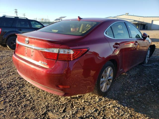 JTHBW1GG6D2015952 - 2013 LEXUS ES 300H RED photo 4