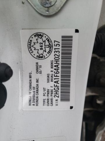 2HGFA1F64AH023157 - 2010 HONDA CIVIC LX-S Ağ foto 10