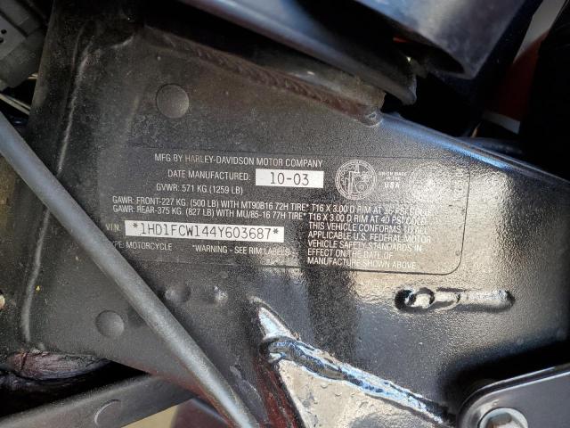 1HD1FCW144Y603687 - 2004 HARLEY-DAVIDSON FLHTCUI 橙色 照片 10