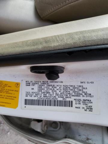 JTEHF21A930126250 - 2003 TOYOTA HIGHLANDER WHITE photo 10