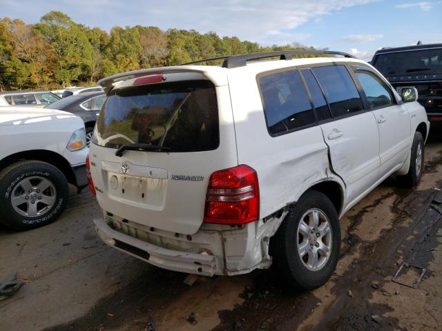 JTEHF21A930126250 - 2003 TOYOTA HIGHLANDER WHITE photo 4